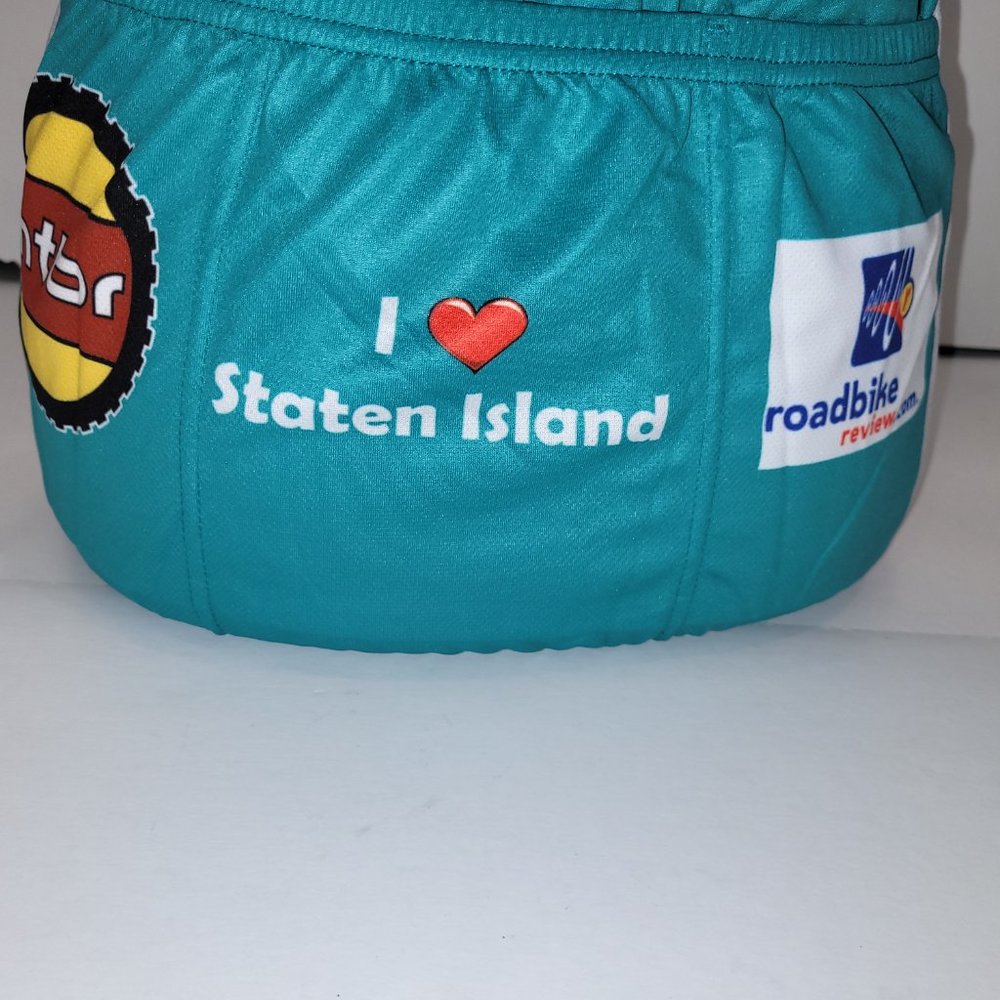 V-Gear Staten Island Cycling Jersey Peace, Love & Pedals Men's Aqua NEW Sizes - Picture 6 of 9